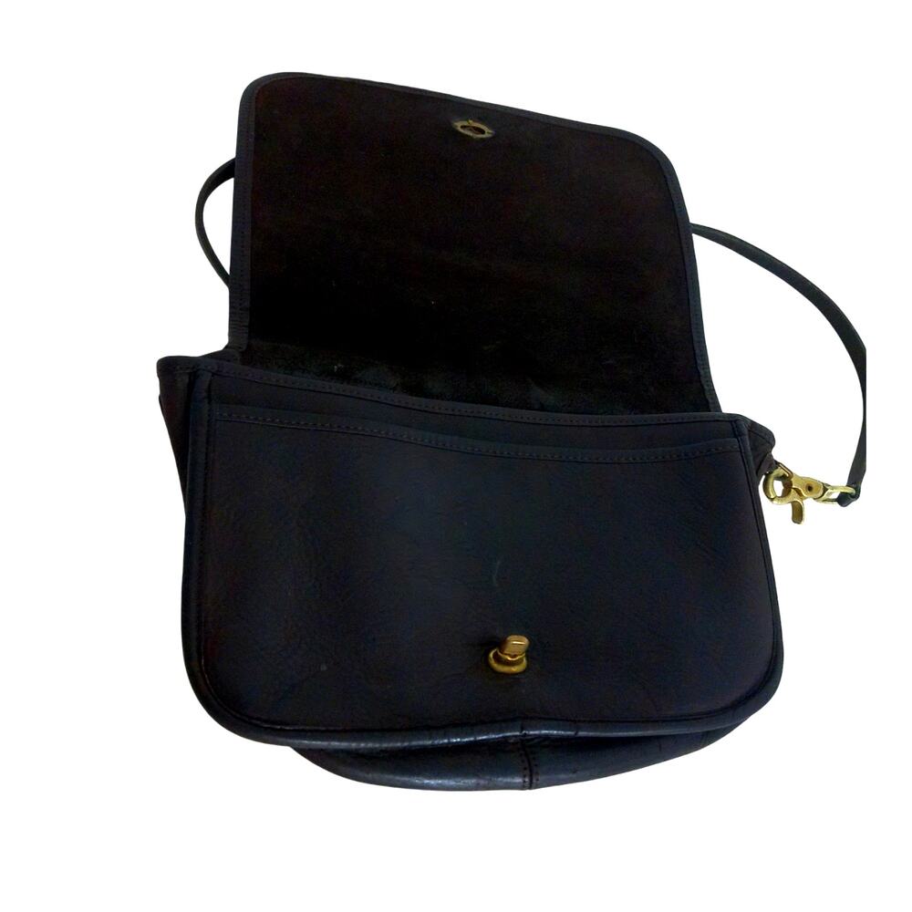 Vintage 1970s Coach Classic Black Courier Bag New York City 948-8841 READ - Picture 2 of 16